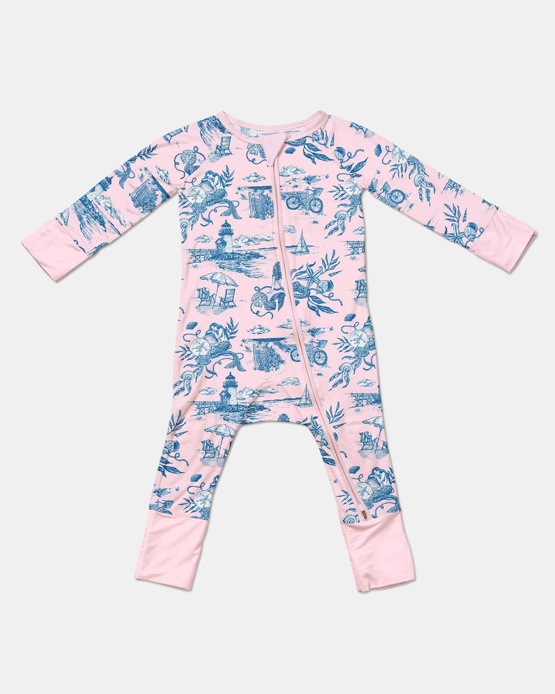 Mameluco con cremallera convertible de bambú Summer Toile