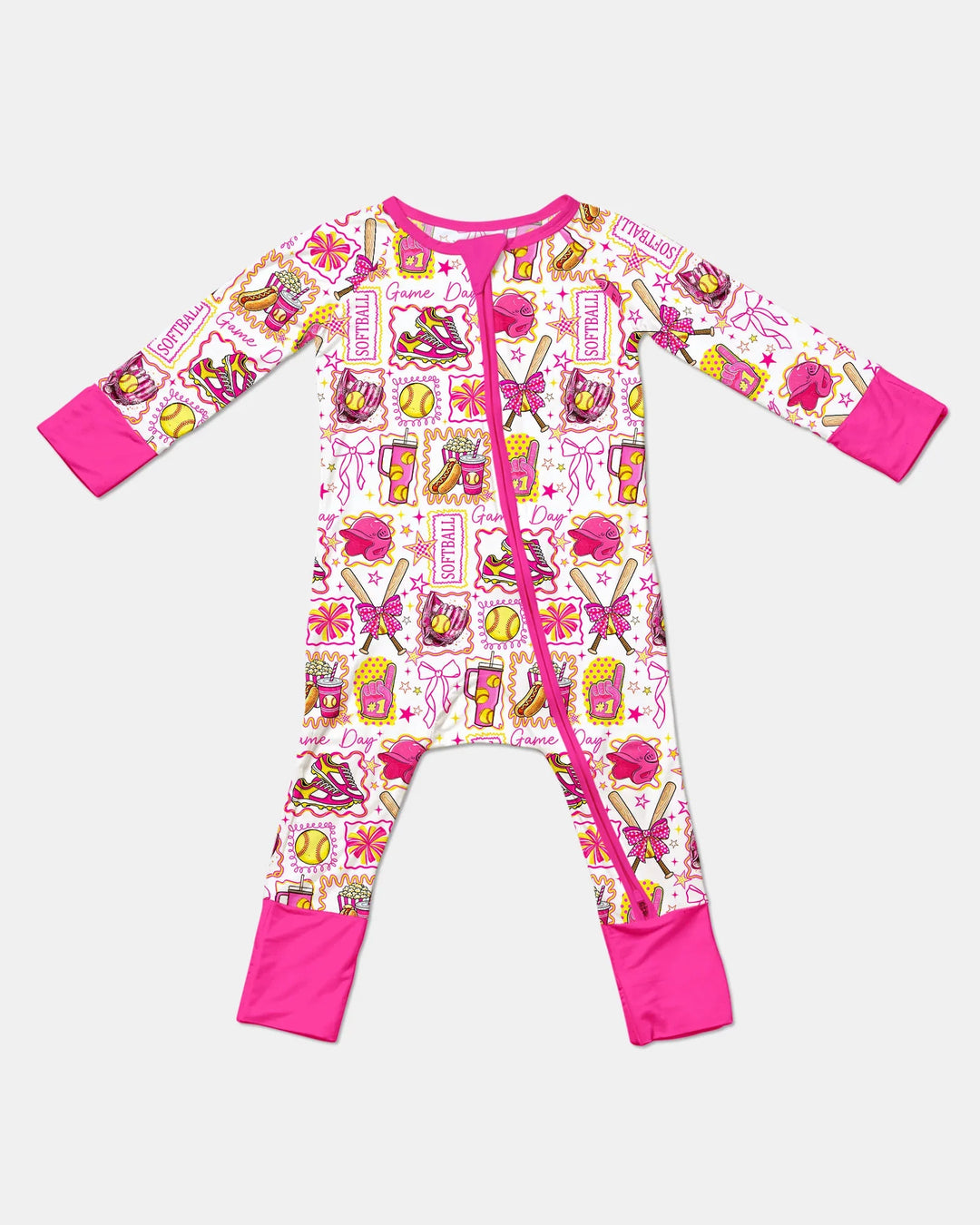 Pink Softball Game Day Bamboo Convertible Zippy
