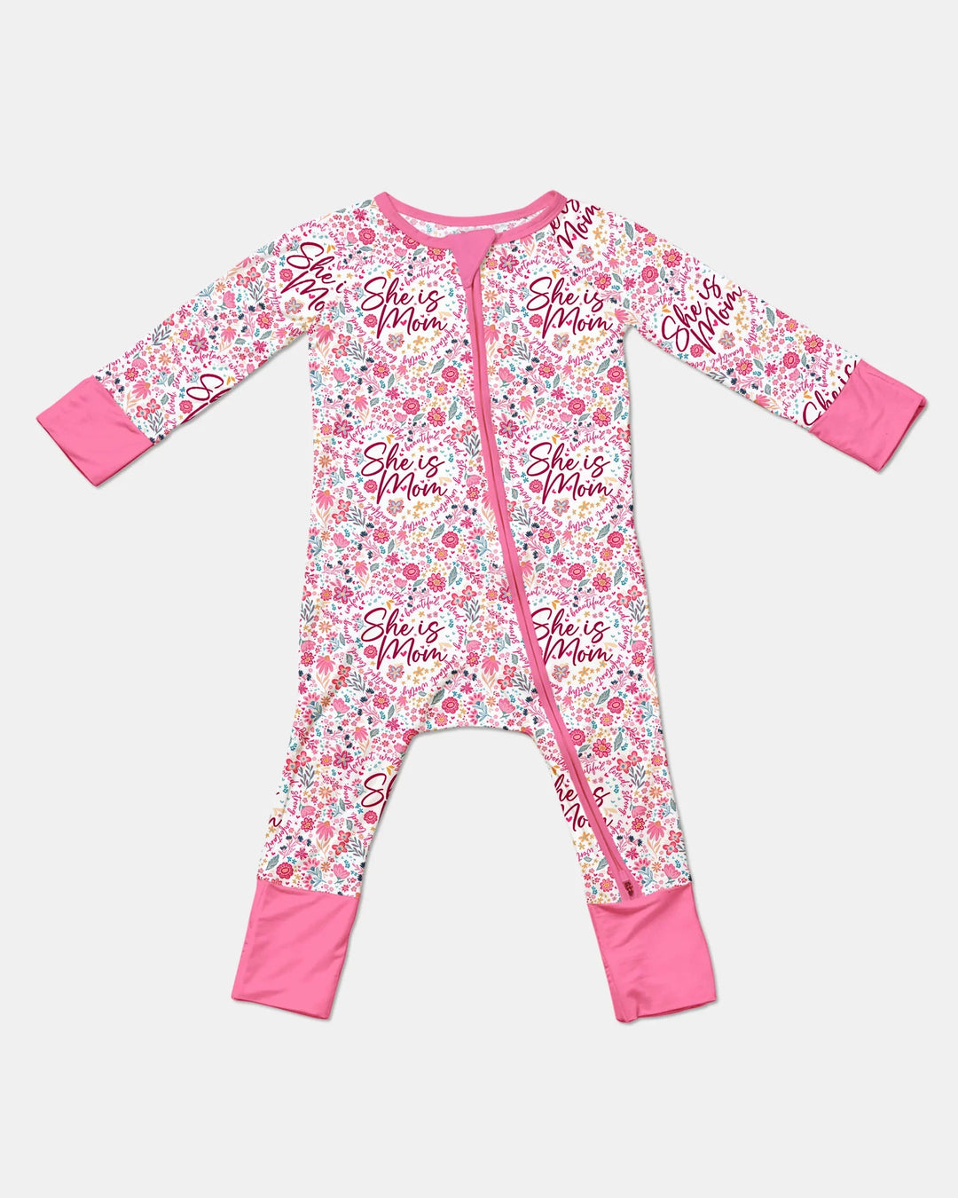 She Is Mom Floral Bamboo Cremallera Convertible