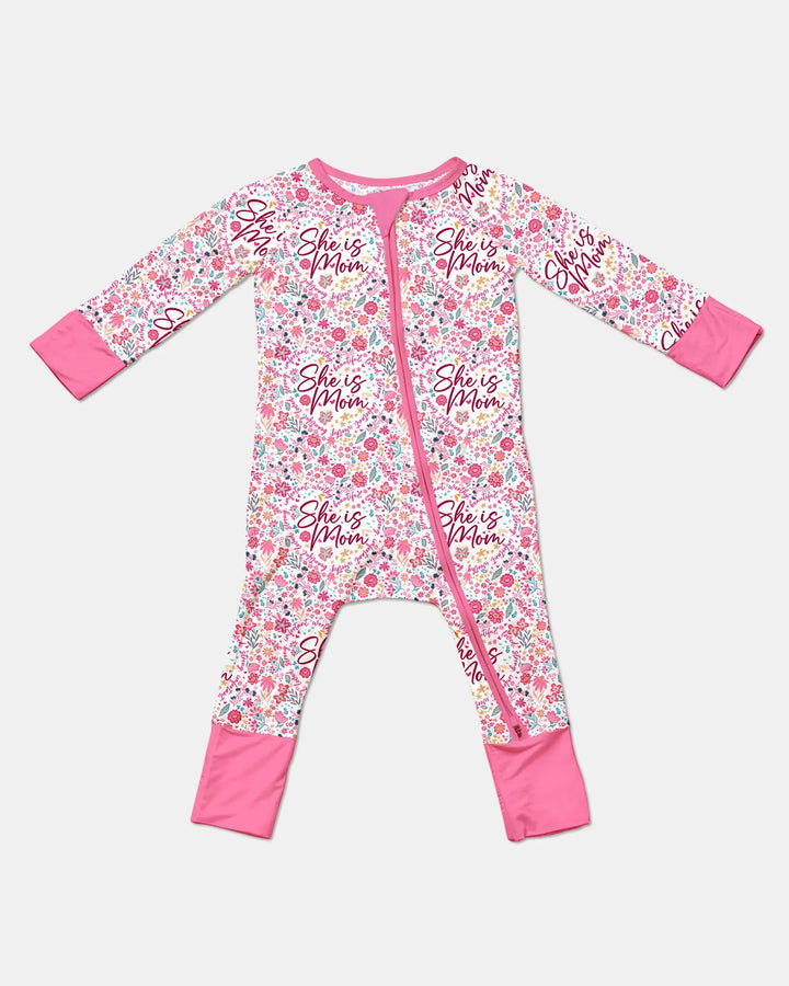 She Is Mom Floral Bamboo Cremallera Convertible