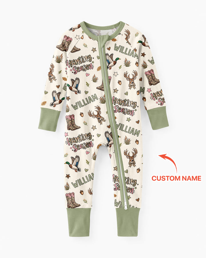 Custom Name Preppy Camo Bow Bamboo Convertible Zippy