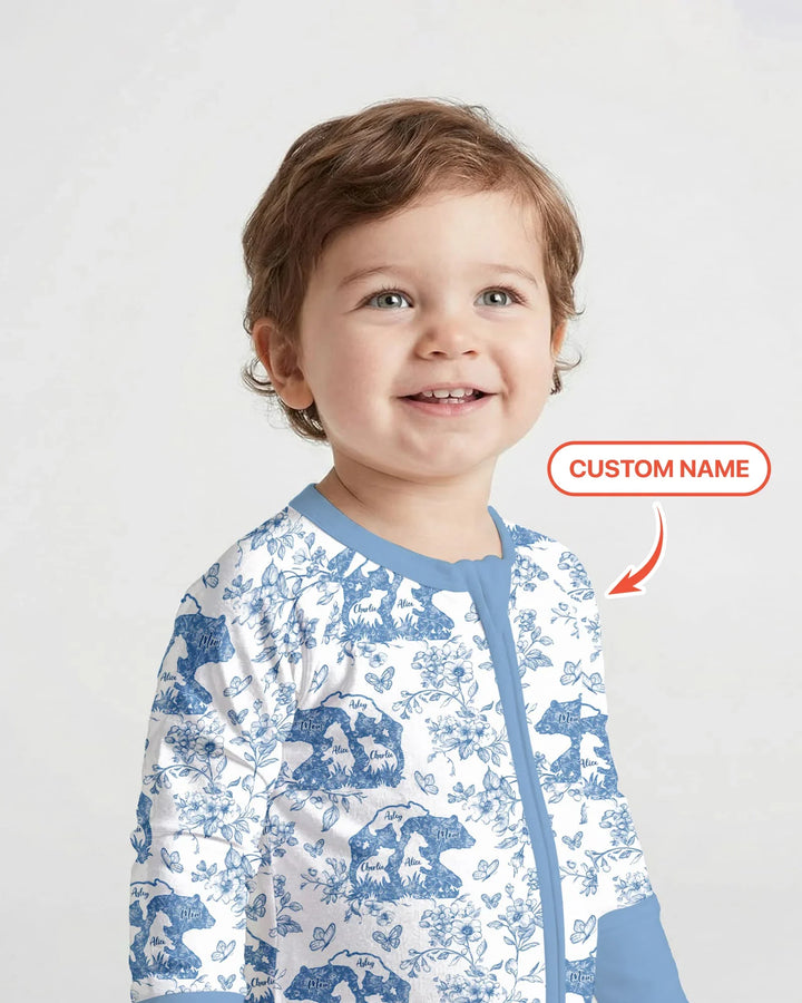 Custom Name Mama Bear Toile Convertible Zippy