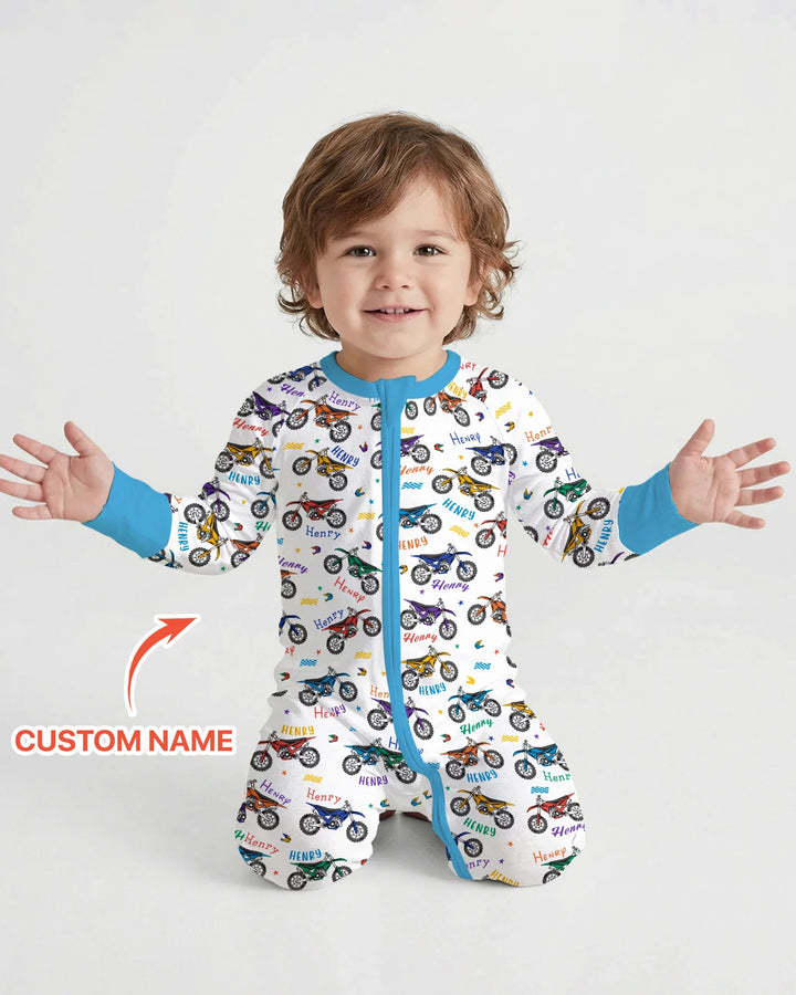 Dirt Track Dreamer Custom Name Daddy & Me Matching Bamboo Convertible Zippy