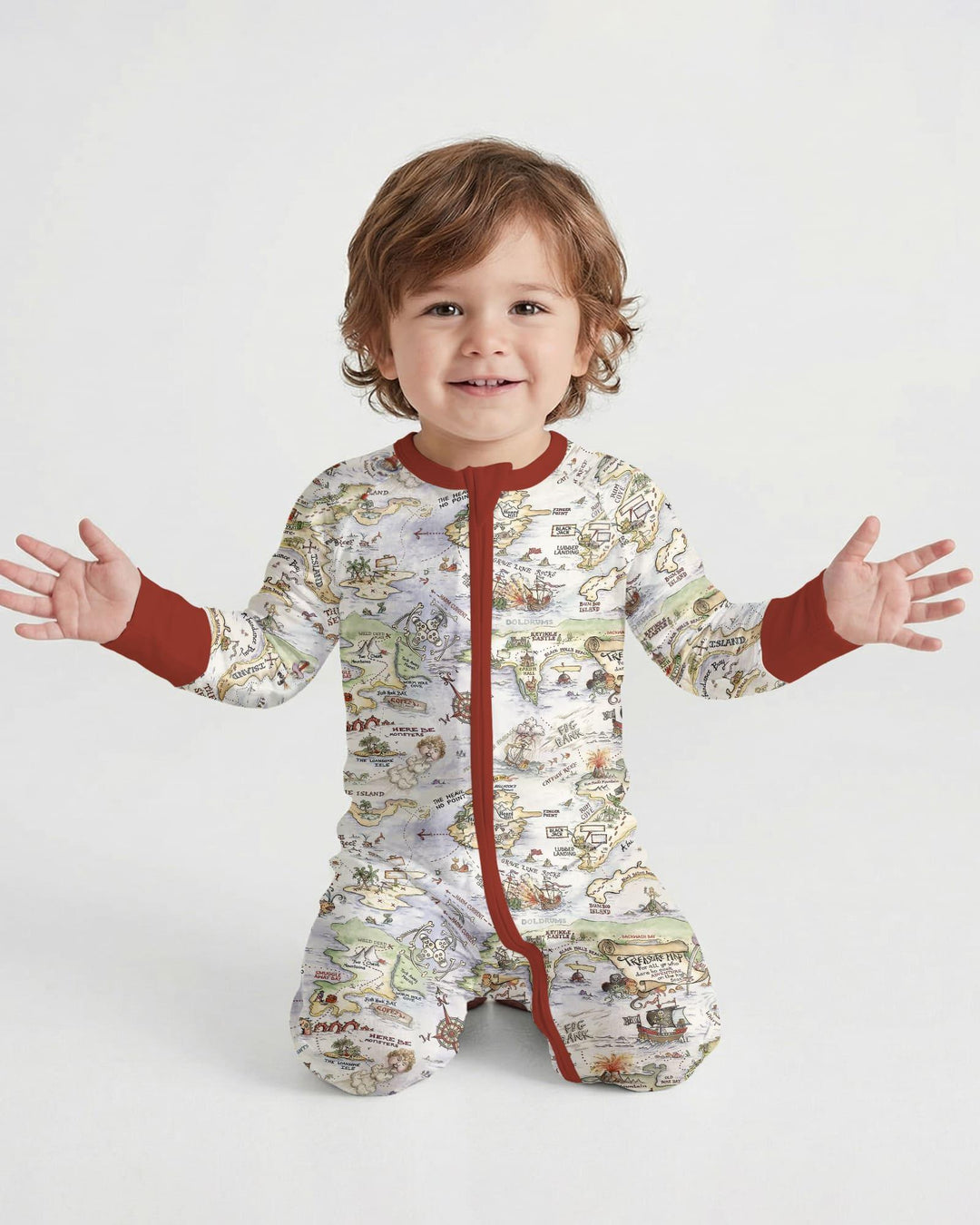 Pirate Treasure Map Daddy & Baby Matching Bamboo Convertible Zippy