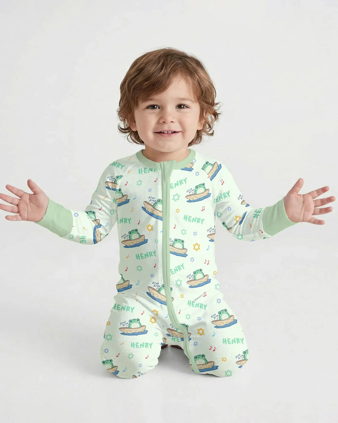 Frogs Here, Frogs There Passover Custom Name Convertible Zippy