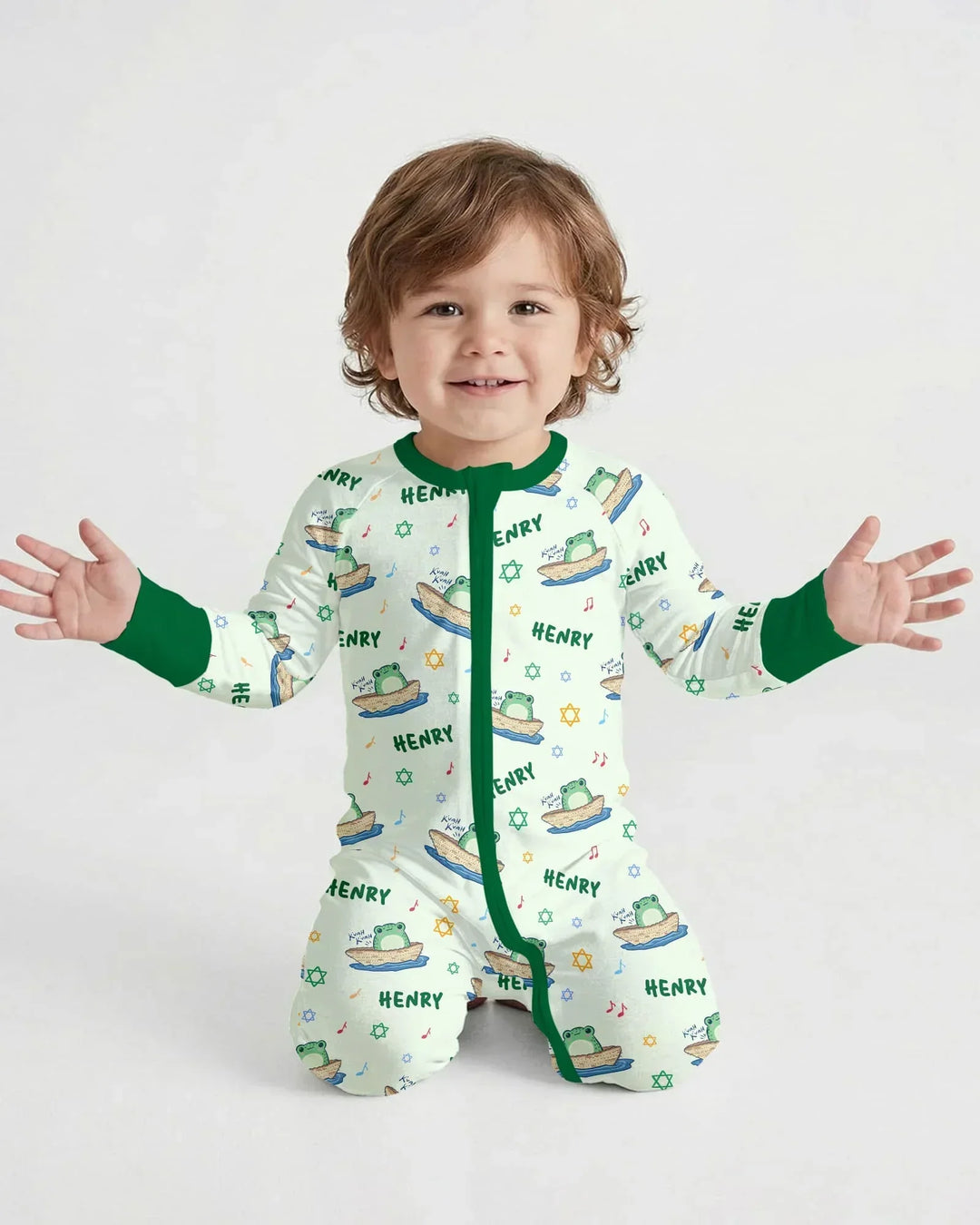 Frogs Here, Frogs There Passover Custom Name Convertible Zippy