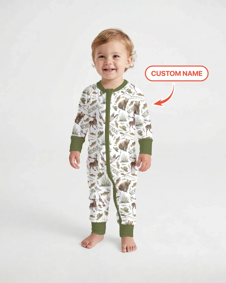 Custom Name Little Hunter Bamboo Convertible Zippy