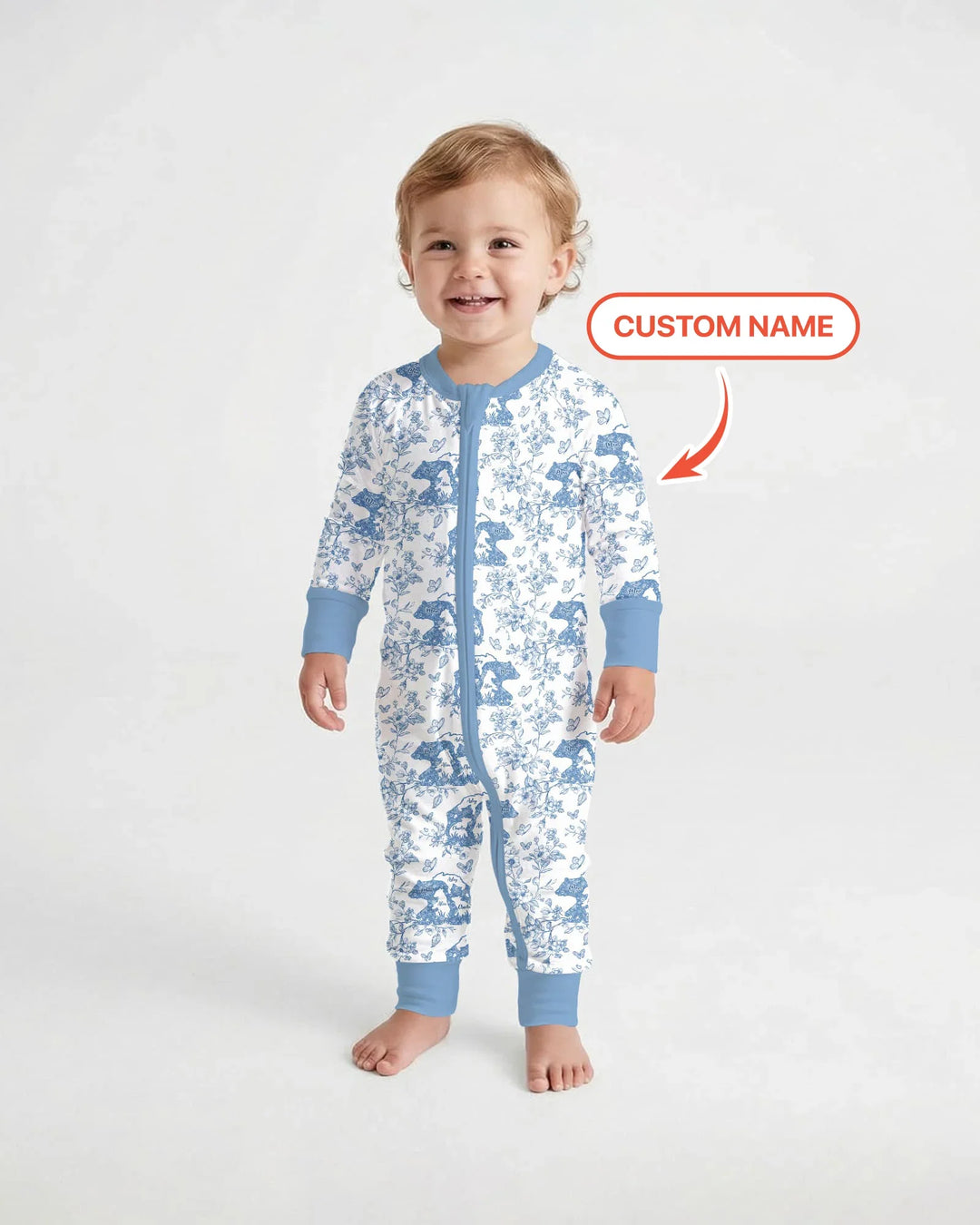 Custom Name Mama Bear Toile Convertible Zippy
