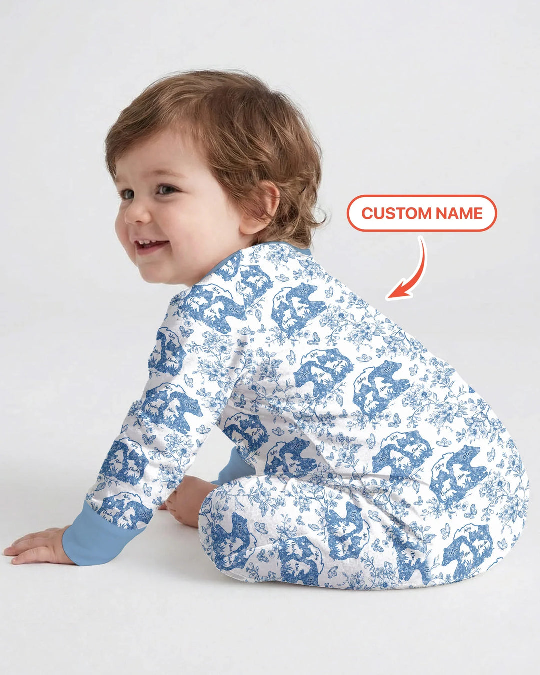 Custom Name Mama Bear Toile Convertible Zippy
