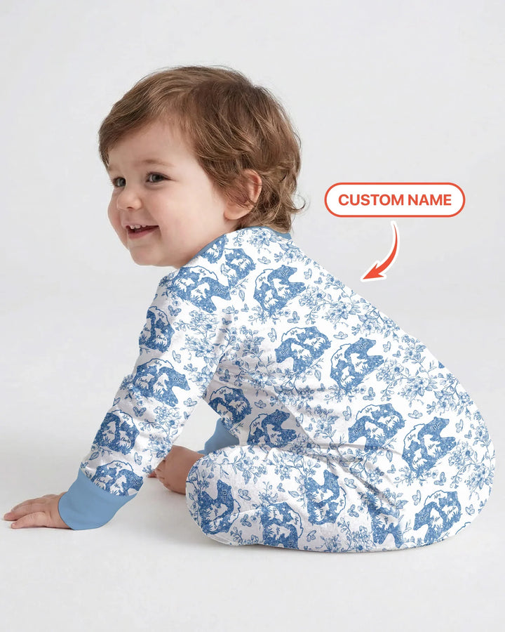 Custom Name Mama Bear Toile Convertible Zippy