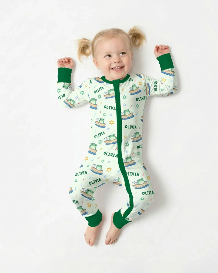 Frogs Here, Frogs There Passover Custom Name Convertible Zippy