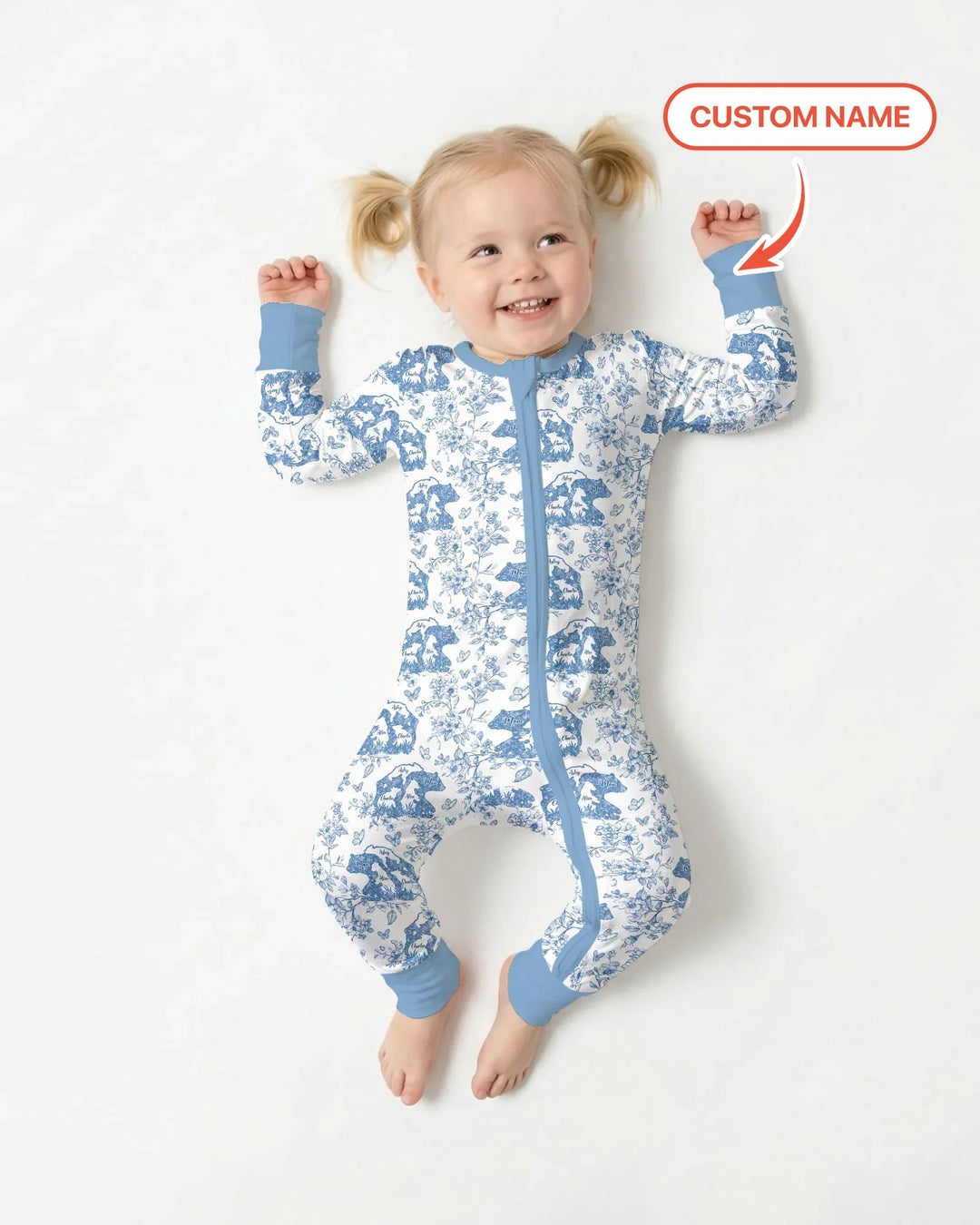 Custom Name Mama Bear Toile Convertible Zippy