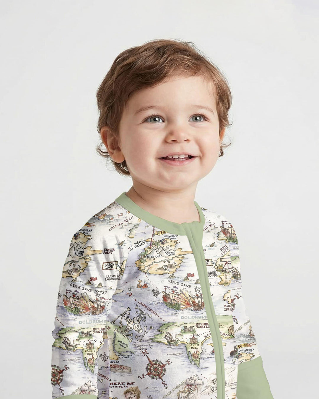 Pirate Treasure Map Daddy & Baby Matching Bamboo Convertible Zippy