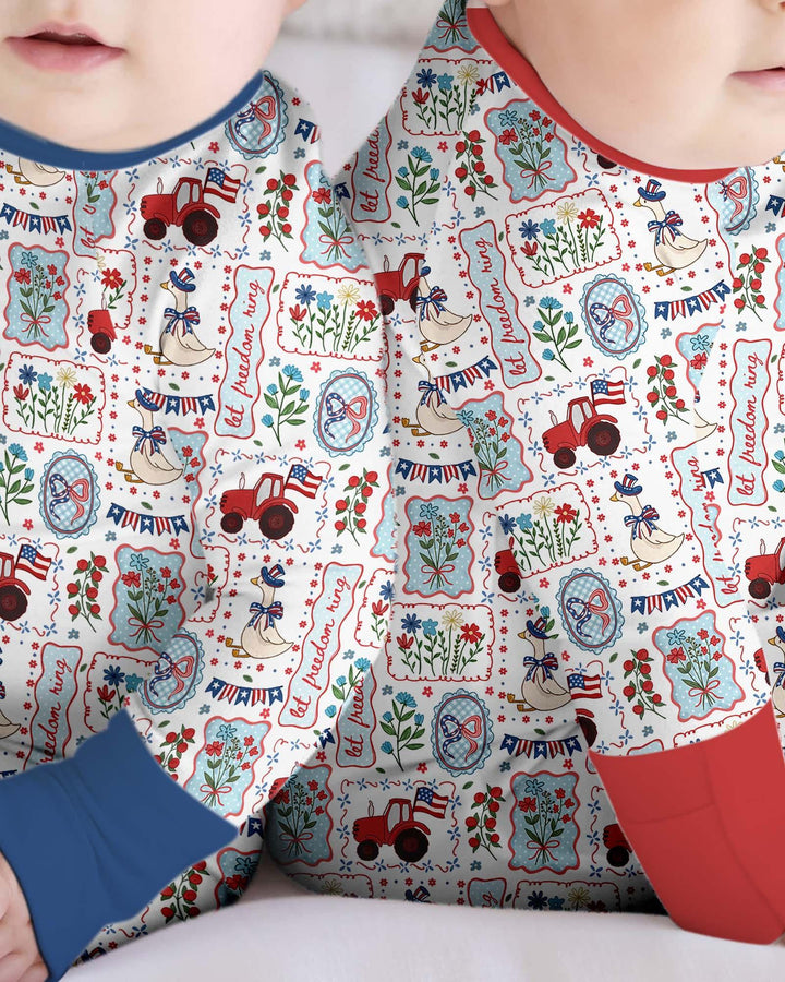 Patriotic USA Silly Goose Family Matching Bamboo Convertible Zippy