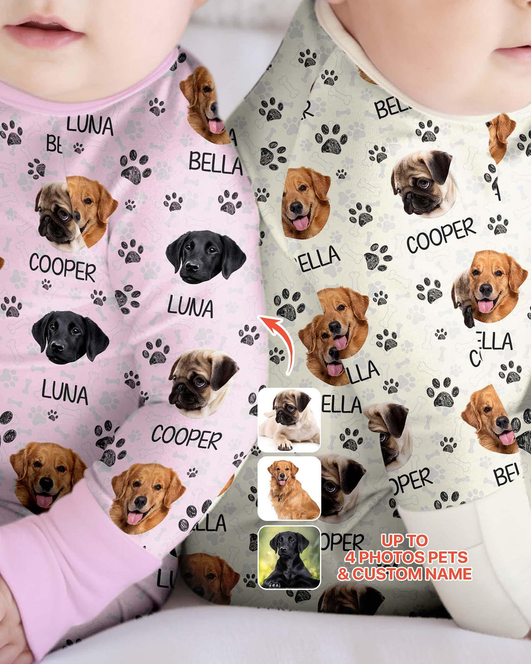 Custom Dog Photo With Paw Bamboo Convertible Zippy