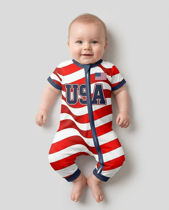 Custom Name USA Spirit Bamboo Shorty Zippy