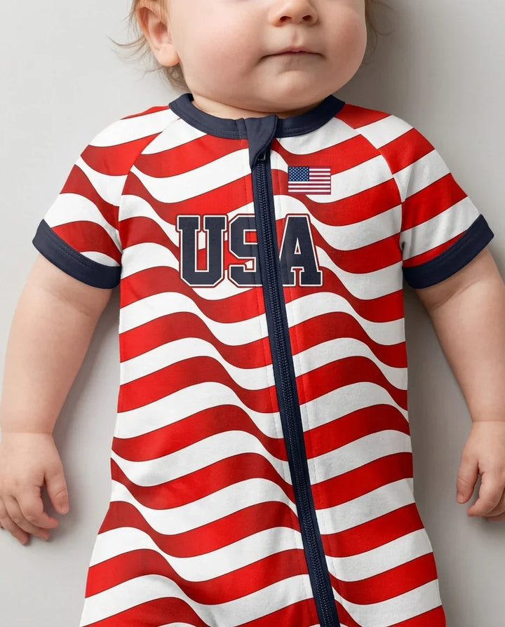 Custom Name USA Spirit Bamboo Shorty Zippy