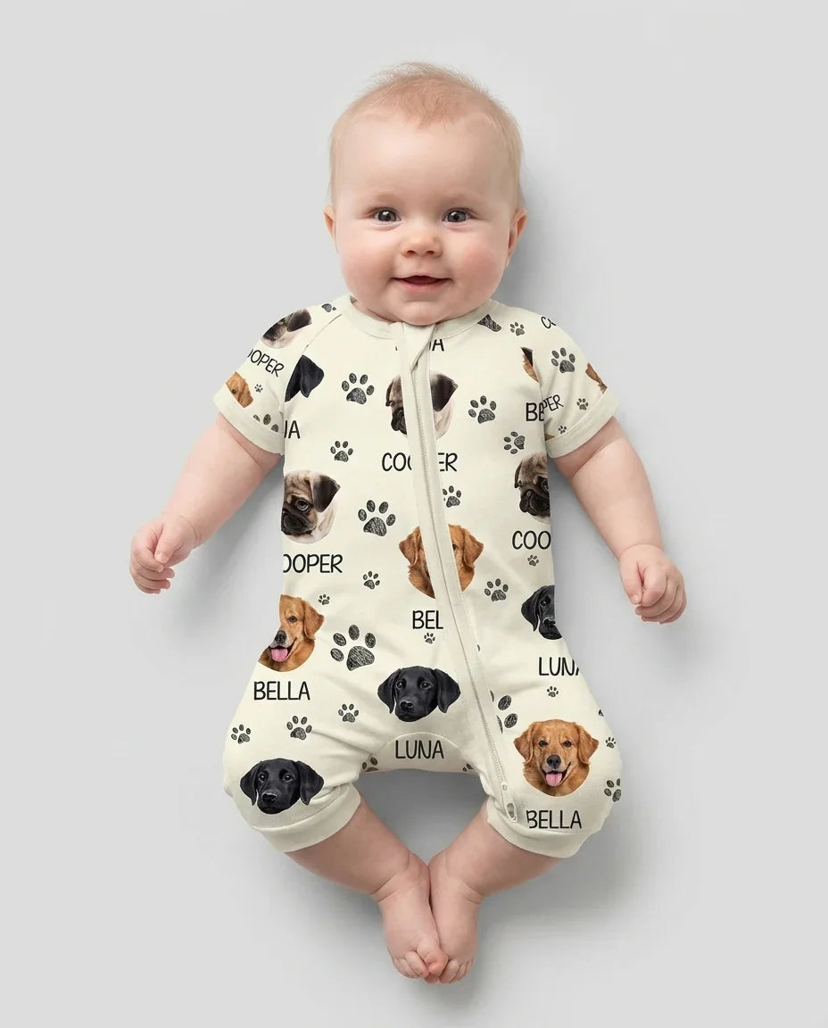 Custom Photo With Paw For Dog Lovers Bamboo Shorty Zippy
