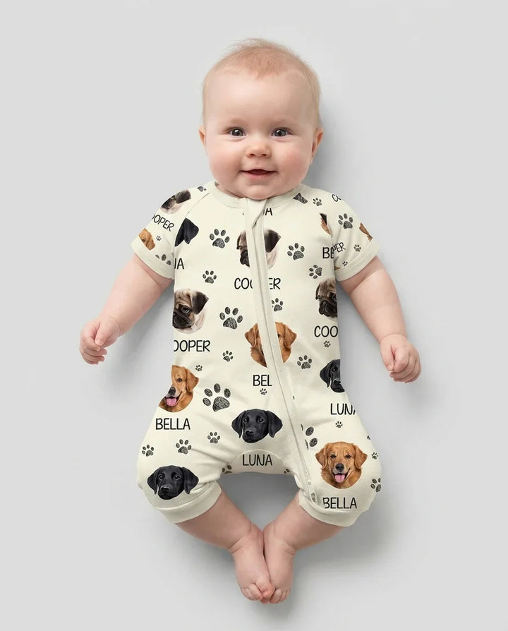 Custom Photo With Paw For Dog Lovers Bamboo Shorty Zippy