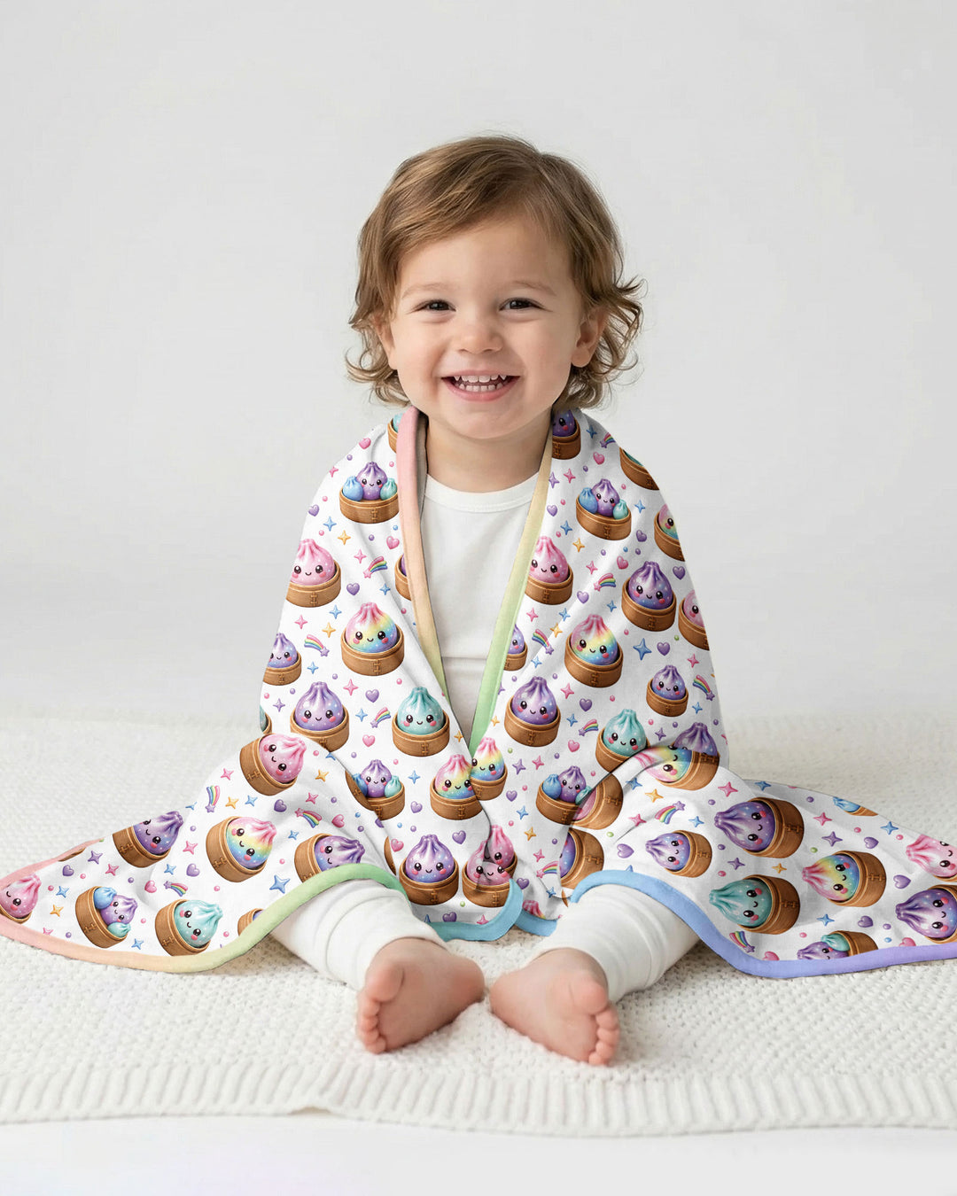 Cute Glitter Dumpling Bamboo Blanket