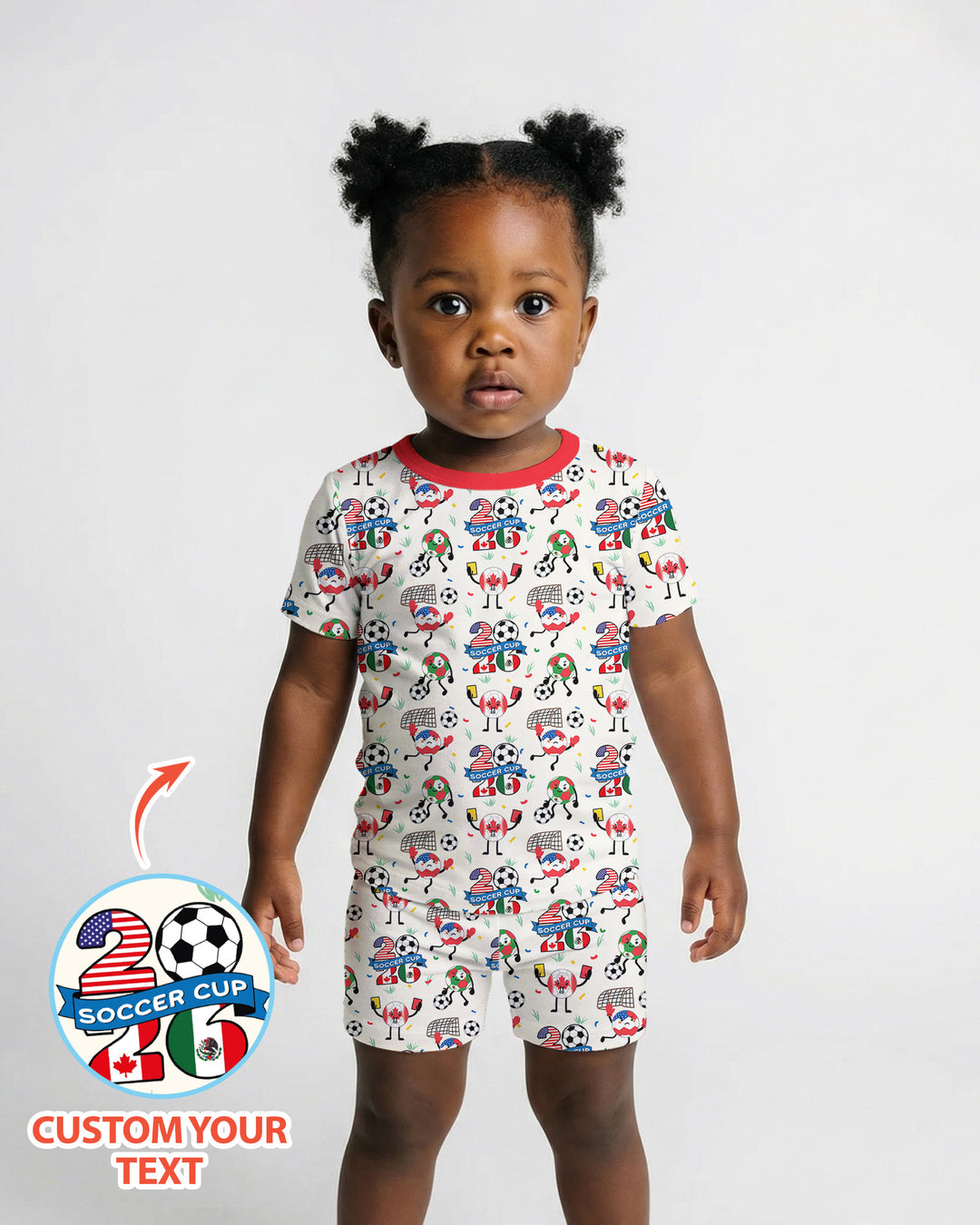 Soccer Squad 2026 Bamboo Two Piece Short Sleeve Shorts Pajama Set