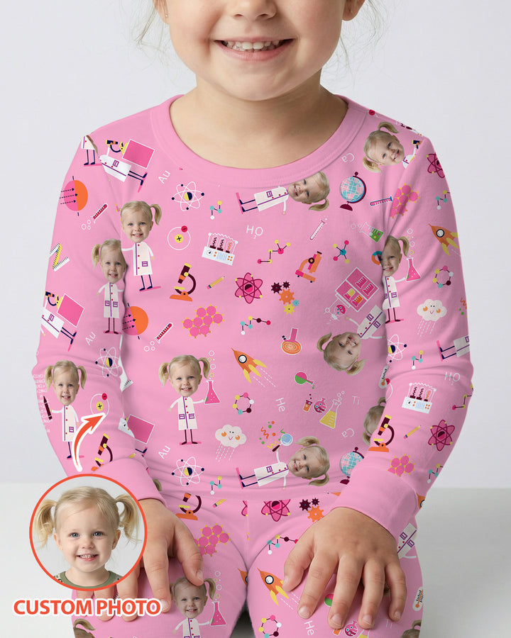 Custom Image Chemical Laboratory Bamboo Two Piece Long Sleeve Pajama Set