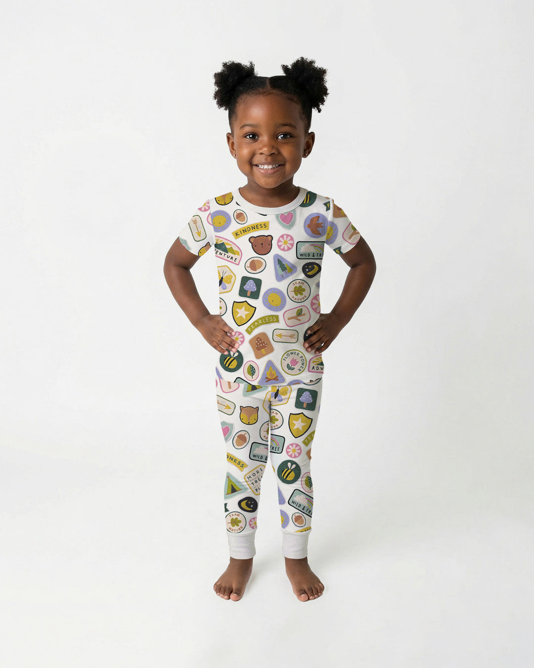 Conjunto de pijama de dos piezas de manga corta de bambú