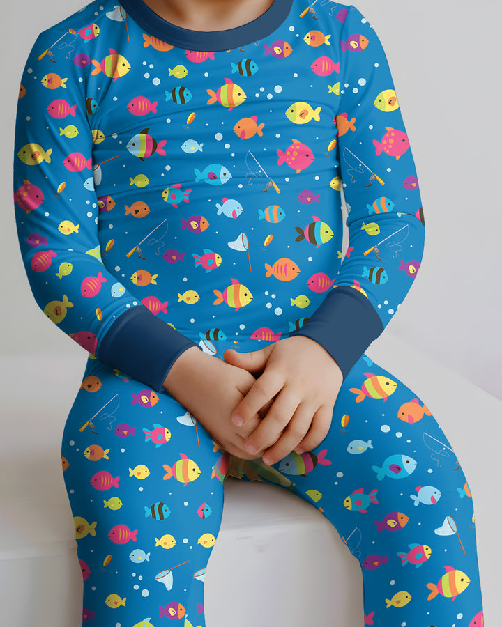 Conjunto de pijama de dos piezas de bambú con mangas largas, plantilla PERSONALIZADA