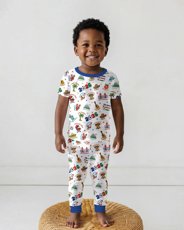 Zweiteiliges, kurzärmliges Pyjama-Set mit Marienkäfern