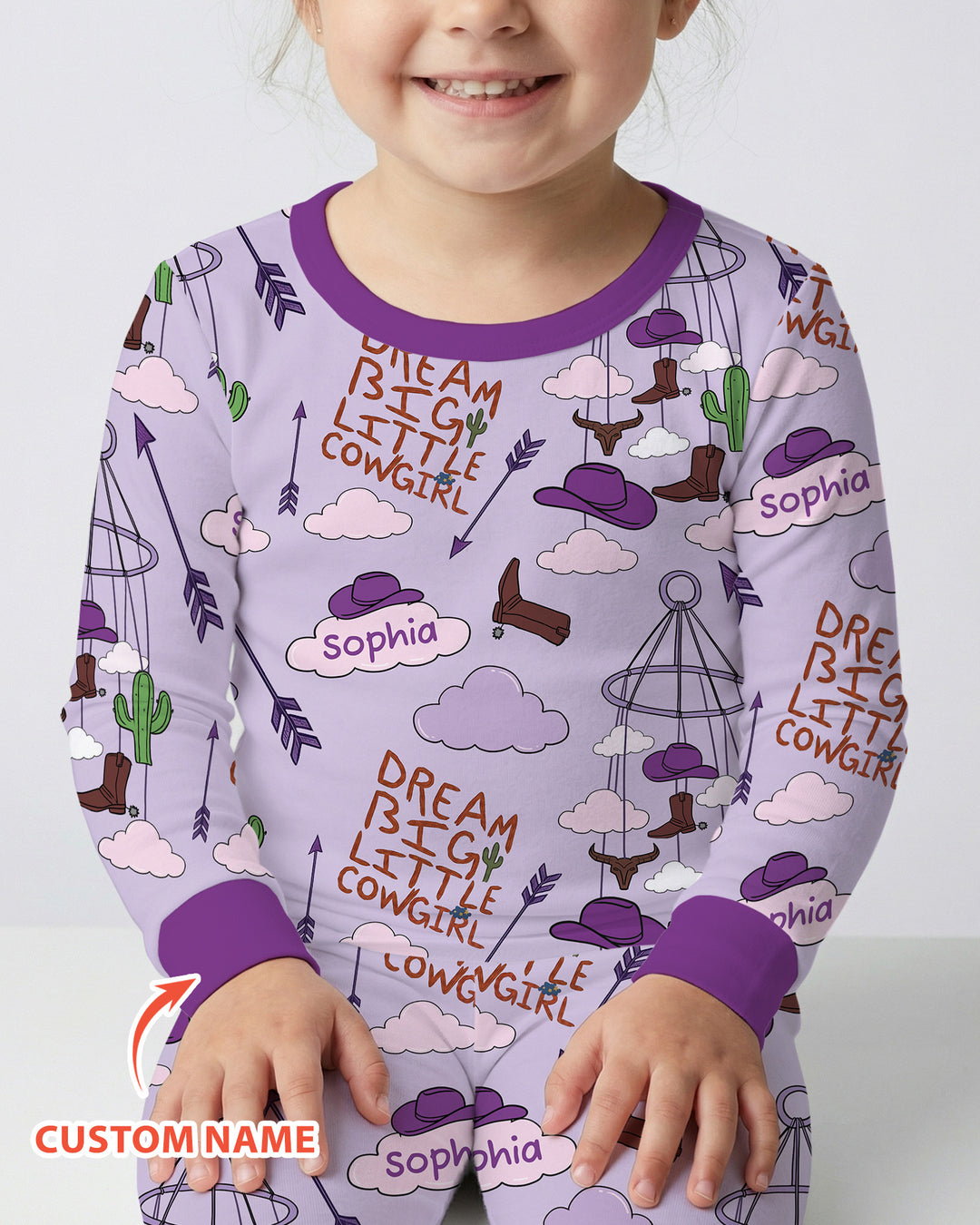Litlle Cowboy Sis Bro Matching  Bamboo Two Piece Long Sleeve Pajama Set