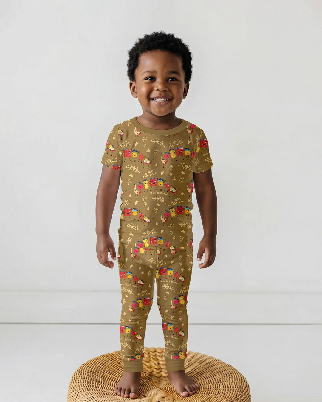 Conjunto de pijama de dos piezas de manga corta de bambú