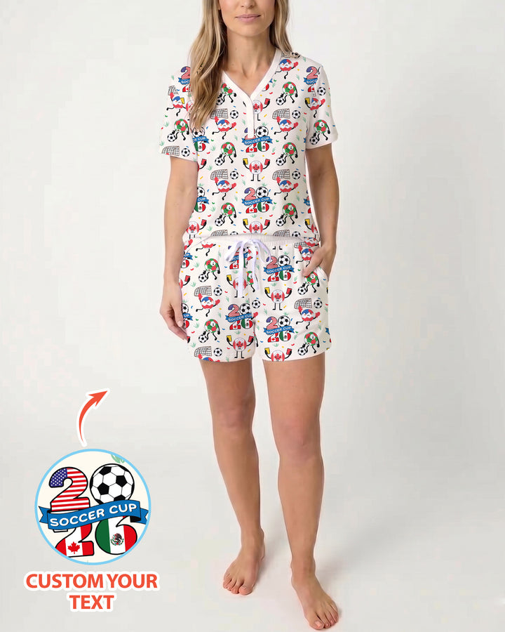 Soccer Squad 2026 Bamboo Women Short Sleeve Short Pajama Set