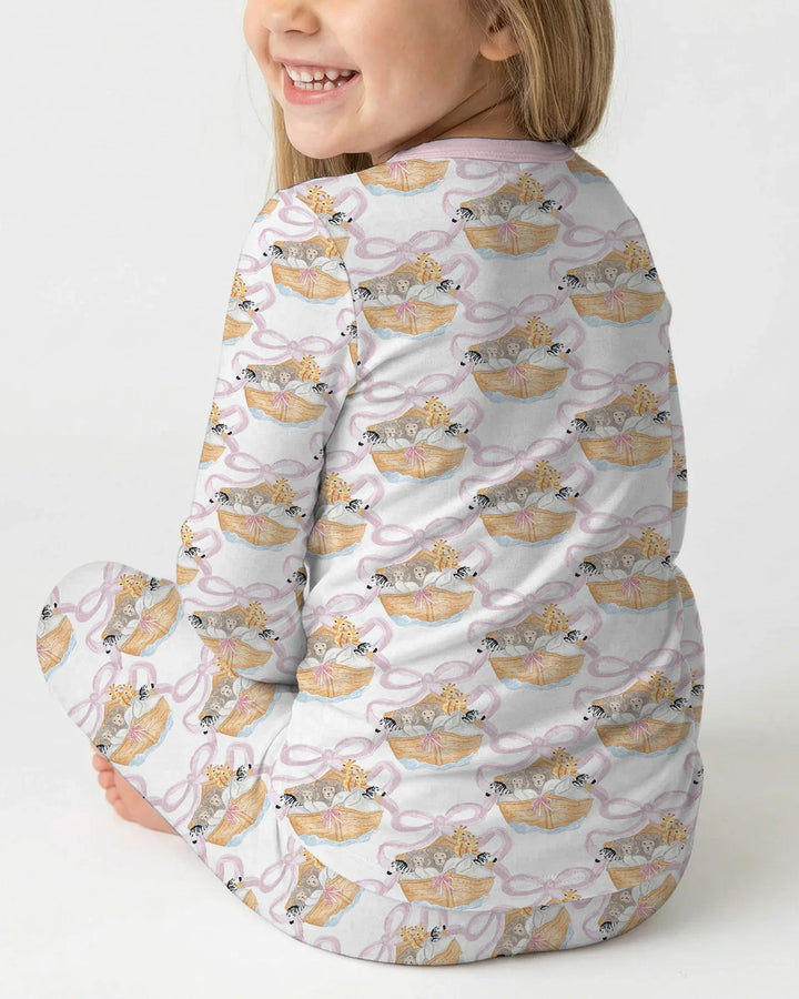 Zweiteiliges Langarm-Pyjama-Set mit Sommerfrüchten