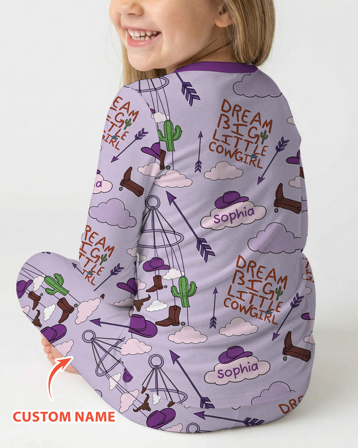 Litlle Cowboy Sis Bro Matching  Bamboo Two Piece Long Sleeve Pajama Set