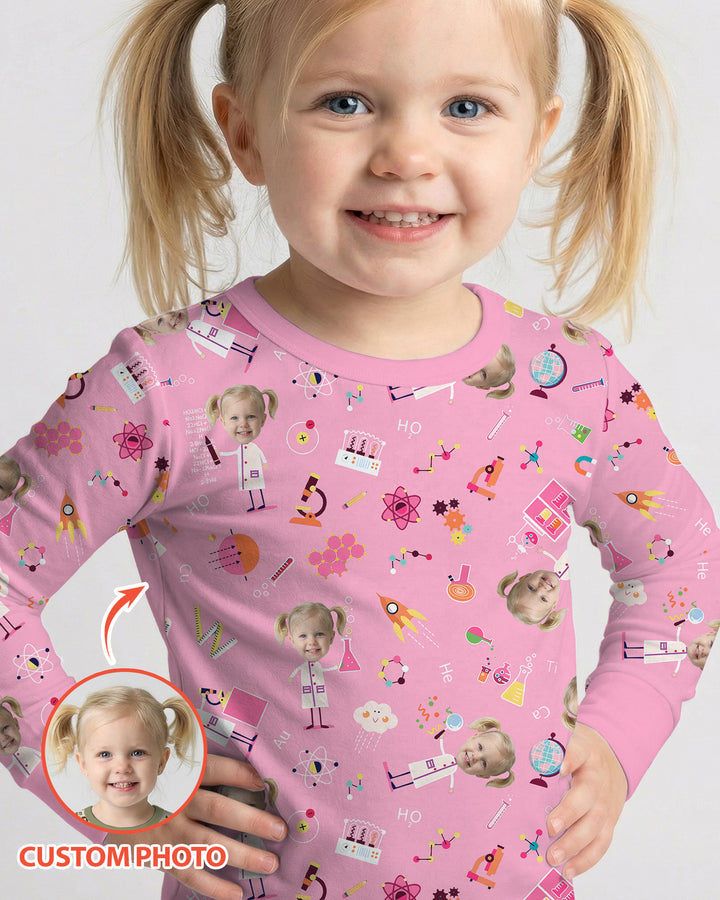 Custom Image Chemical Laboratory Bamboo Two Piece Long Sleeve Pajama Set