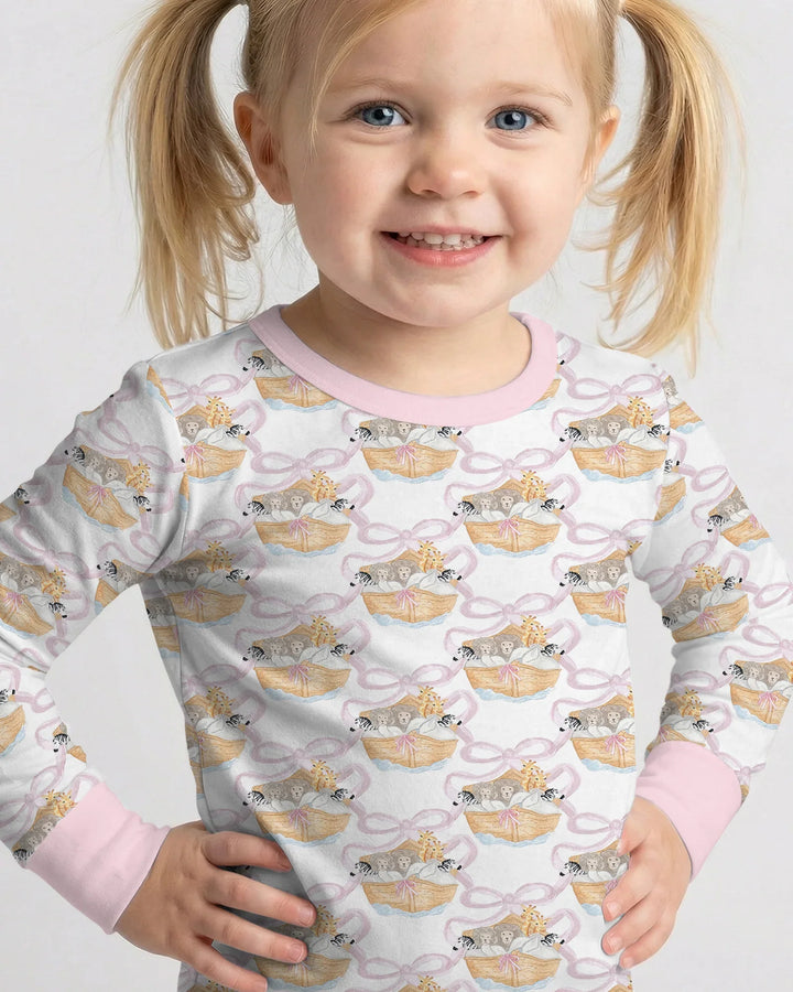 Zweiteiliges Langarm-Pyjama-Set mit Sommerfrüchten