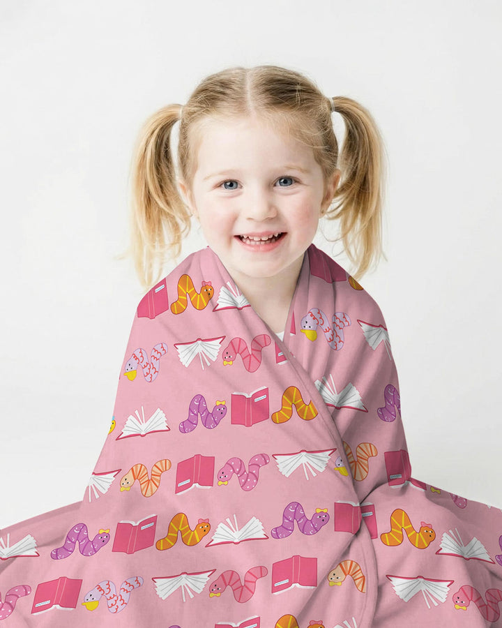 Bookworm Family Matching Bamboo Blanket