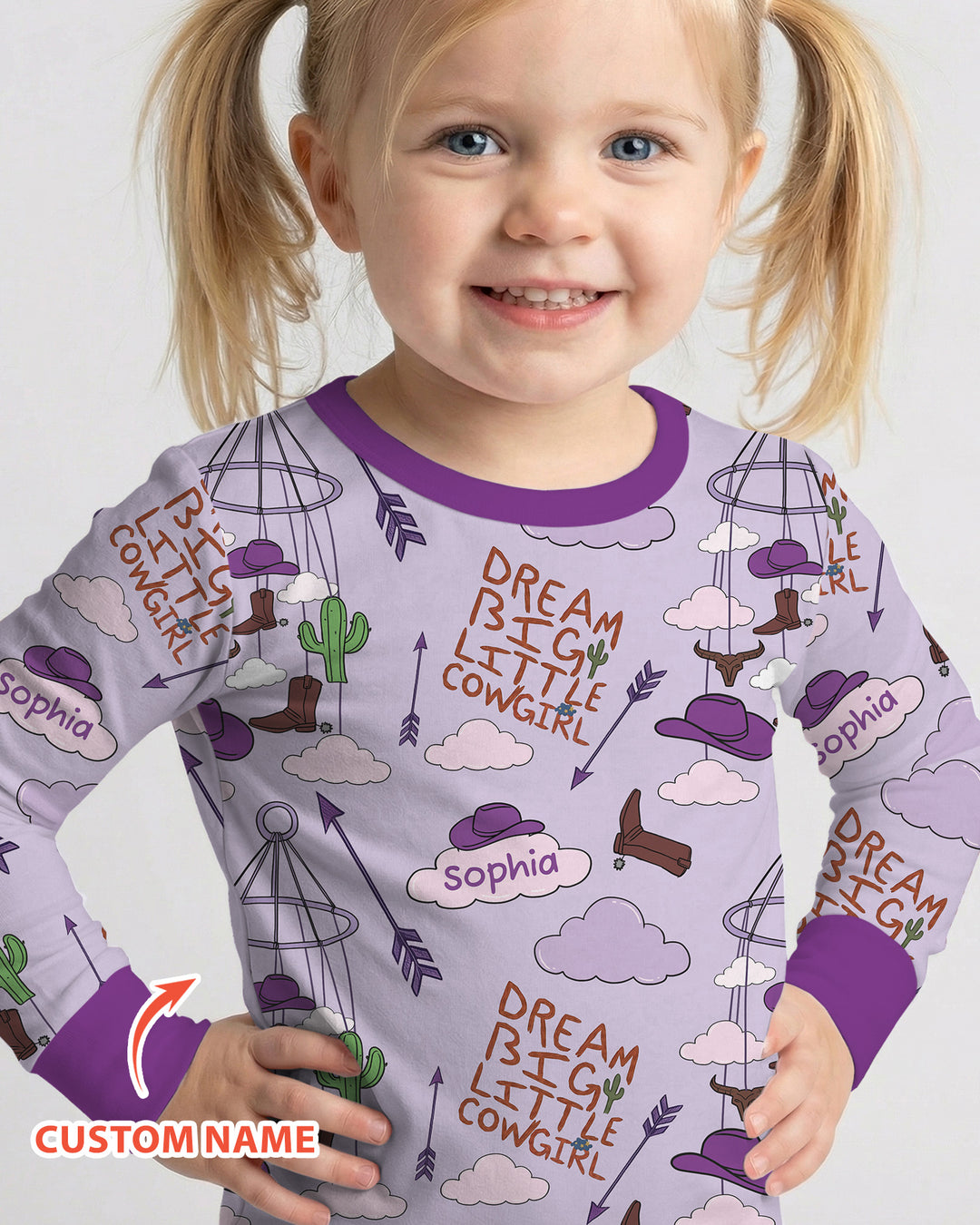 Litlle Cowboy Sis Bro Matching  Bamboo Two Piece Long Sleeve Pajama Set