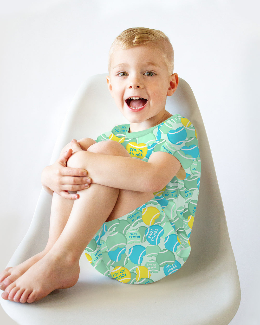 Tennis Candy Family Matching Bamboo Two Piece Short Sleeve Shorts Pajama Set