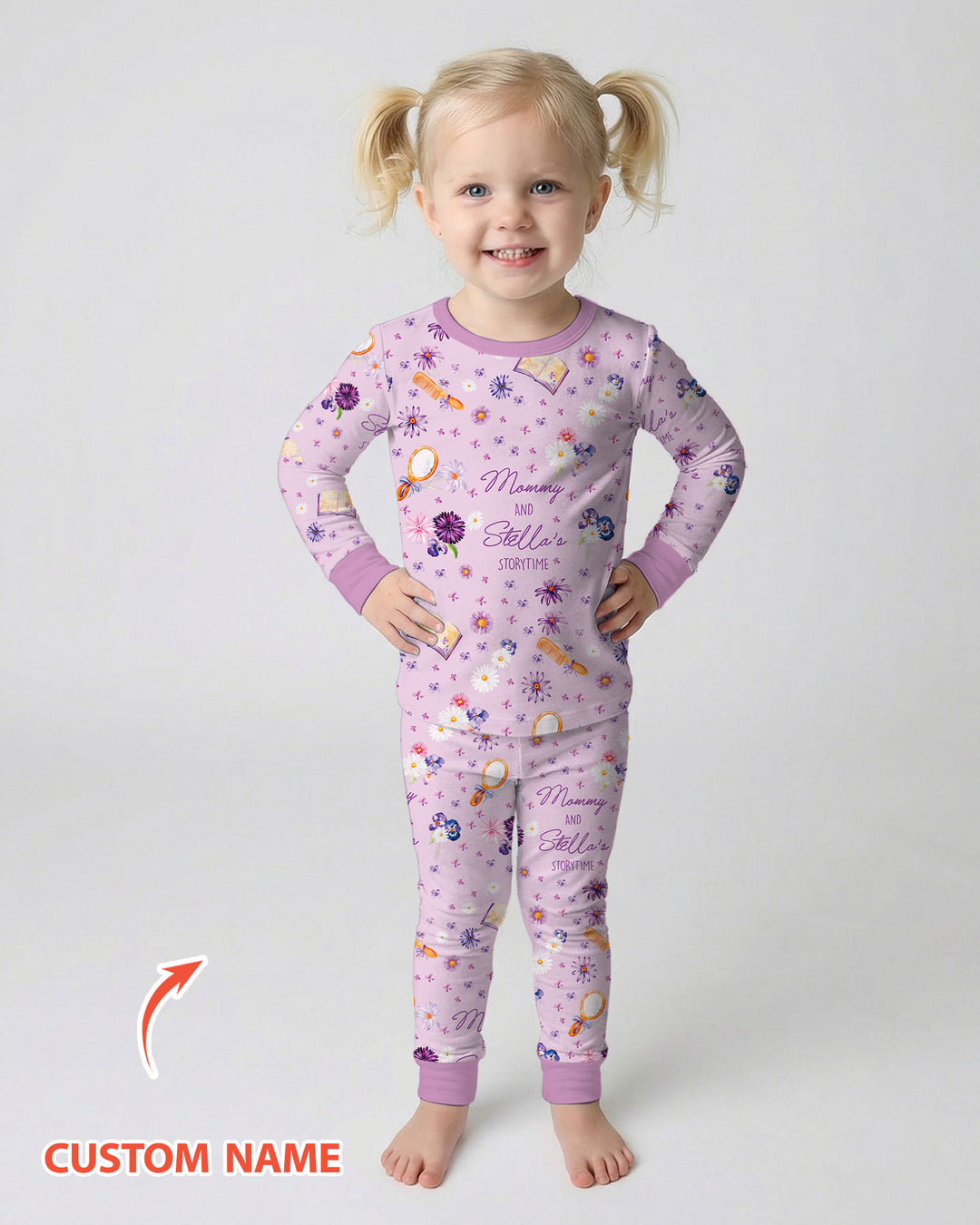 Conjunto de pijama de dos piezas de bambú con mangas largas, plantilla PERSONALIZADA