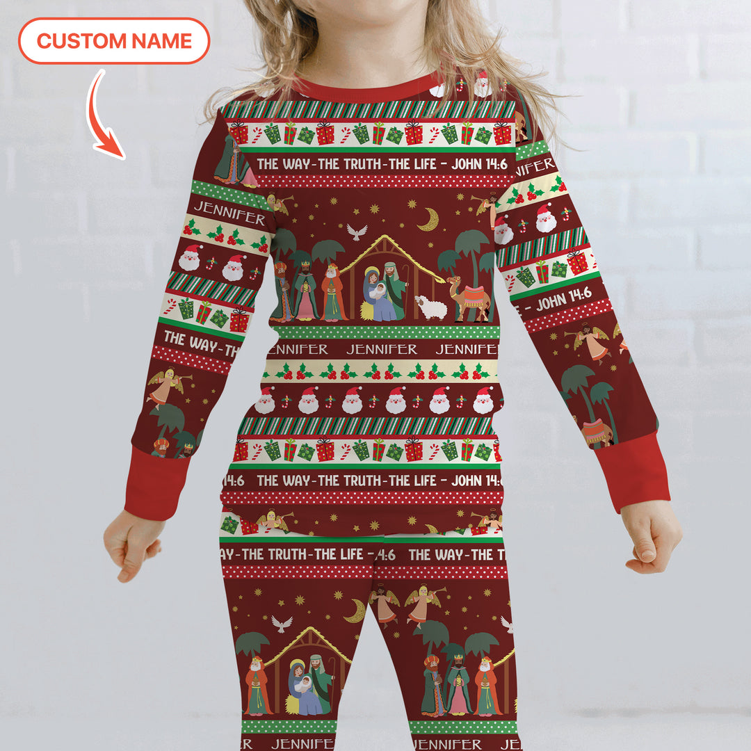 Zweiteiliges Langarm-Pyjama-Set mit Sommerfrüchten