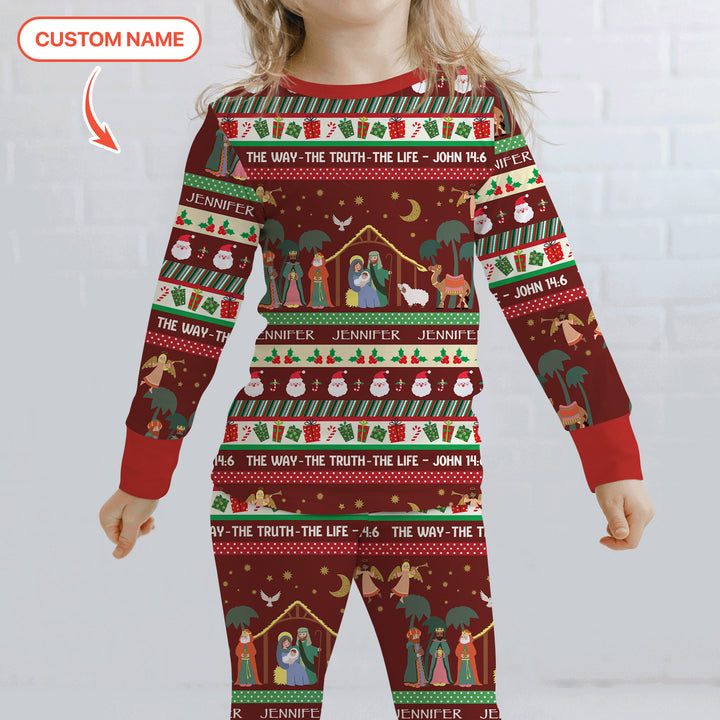 Zweiteiliges Langarm-Pyjama-Set mit Sommerfrüchten