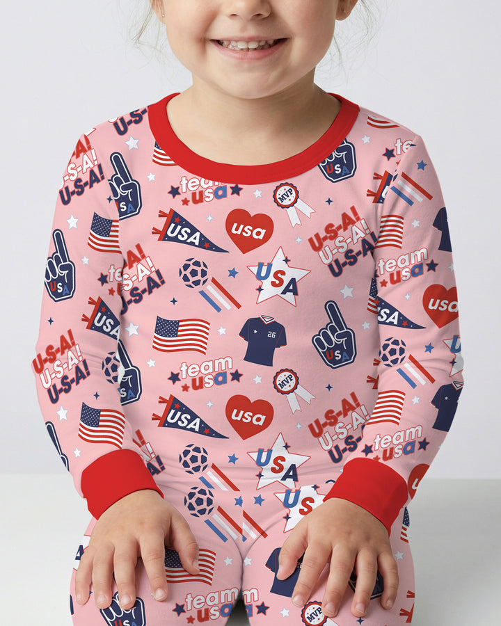 Zweiteiliges Langarm-Pyjama-Set mit Sommerfrüchten