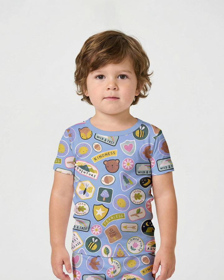 Little Explorer Bamboo Two Piece Short Sleeve Shorts Pajama Set