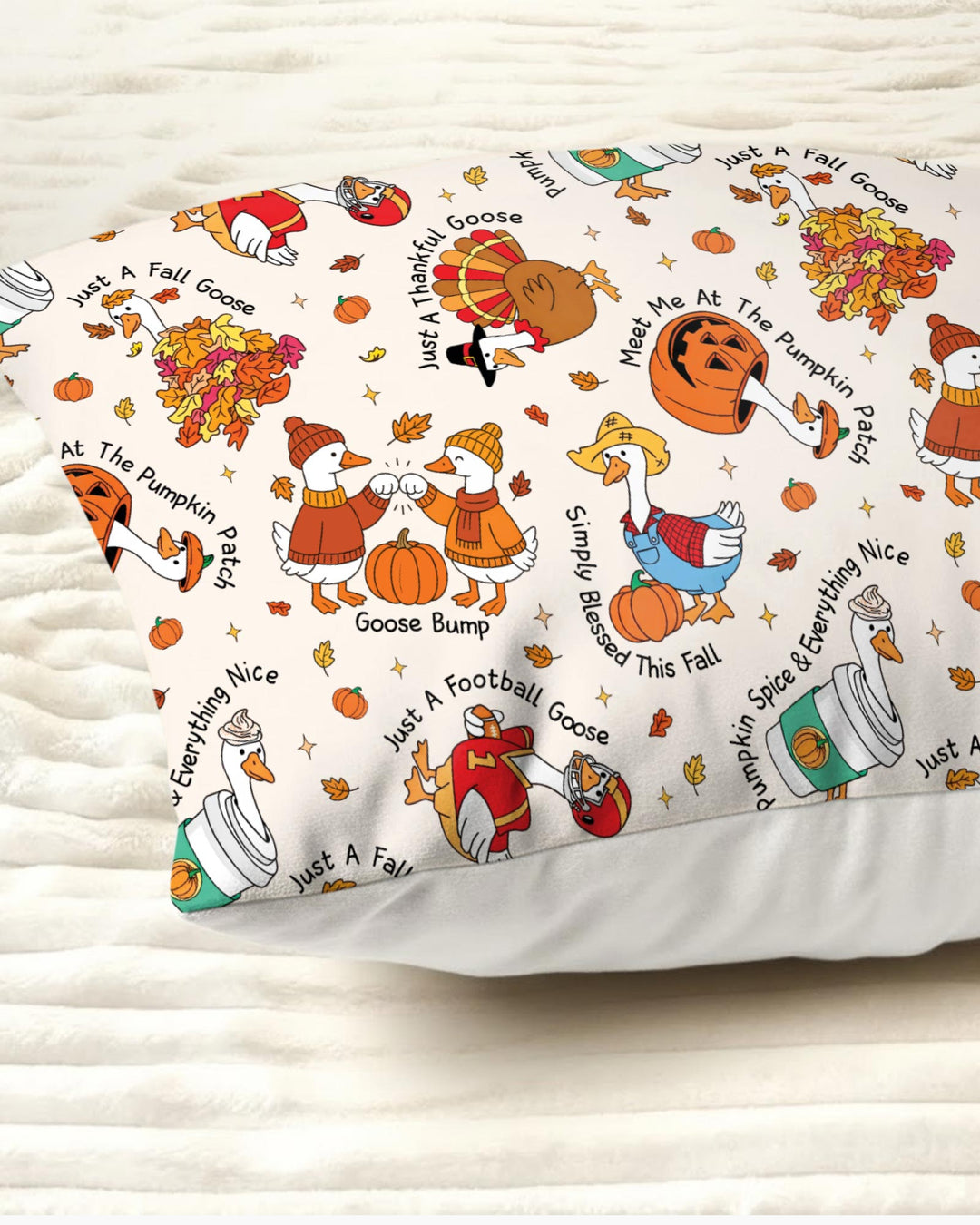 Just A Fall Goose Family Matching Bamboo Pillow Case