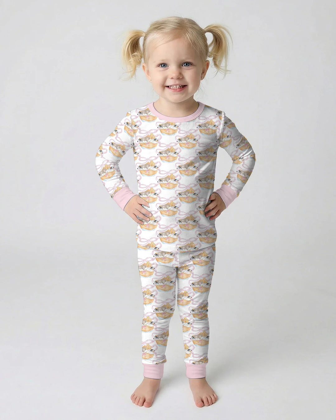 Zweiteiliges Langarm-Pyjama-Set mit Sommerfrüchten