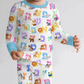 Pijama de dos piezas de bambú de manga larga Alef Bet Kids