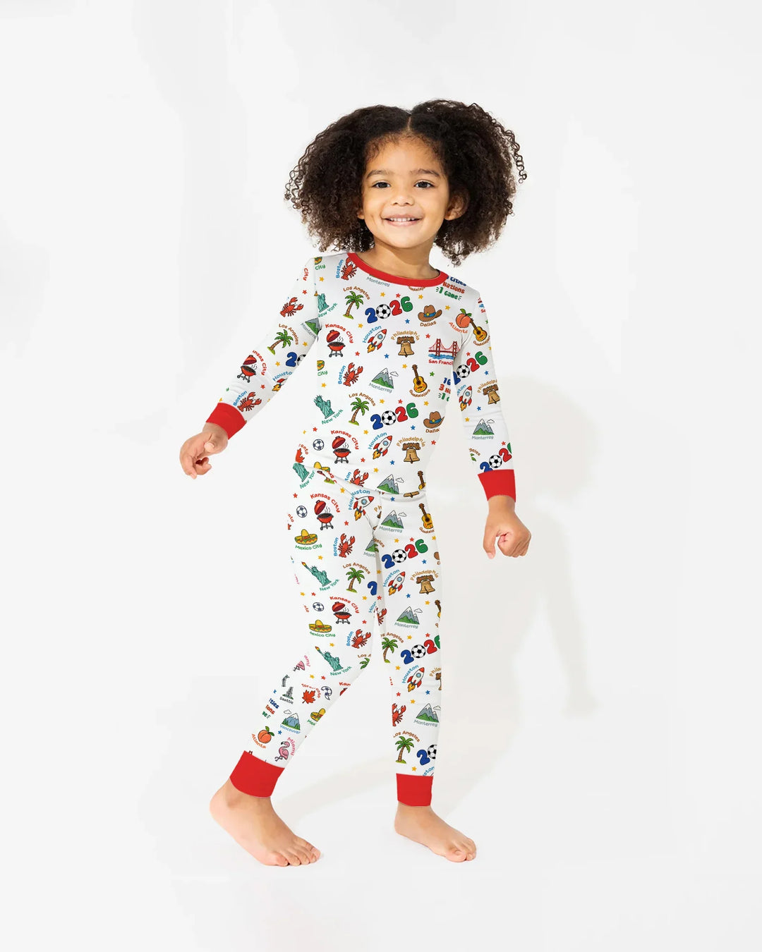 Zweiteiliges Langarm-Pyjama-Set mit Sommerfrüchten
