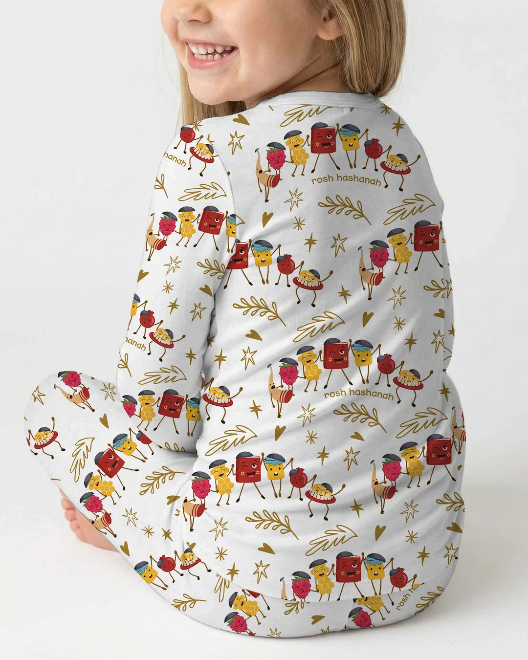 Let's Celebrate Rosh Hashanah Bamboo Two Piece Long Sleeve Pajama Set