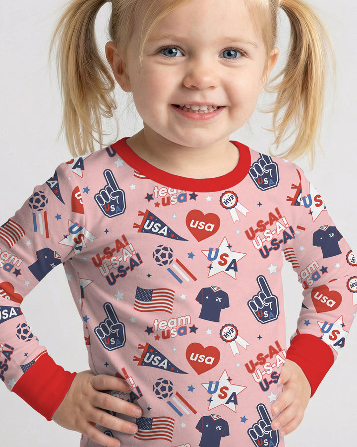 Zweiteiliges Langarm-Pyjama-Set mit Sommerfrüchten
